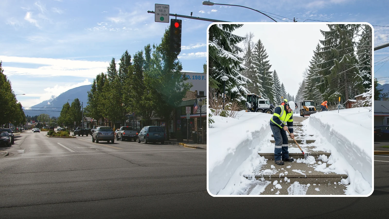 Stair Snow Removal in North Bend, King County, WA - We clear exterior stairs tread by tread so every step is safe underfoot after a snowfall.