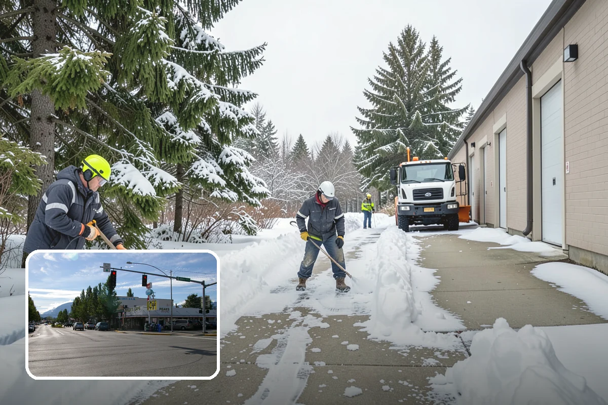 Stair Snow Removal in North Bend, King County, WA - Exposes every step edge for confident footing