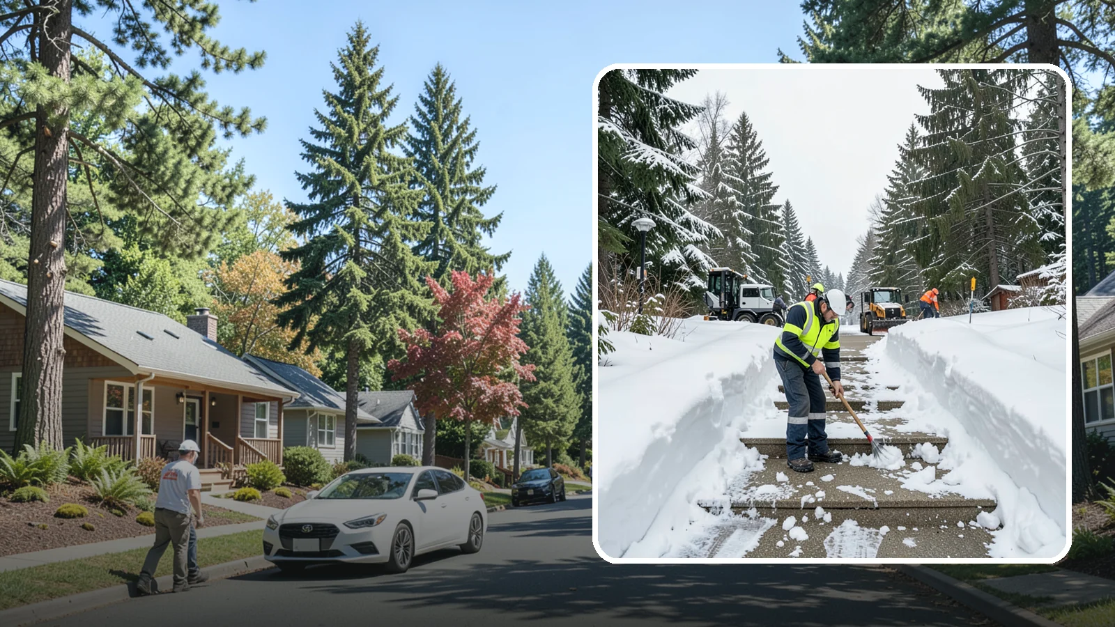 Stair Snow Removal in Orting, Pierce County, WA - We clear exterior stairs tread by tread so every step is safe underfoot after a snowfall.