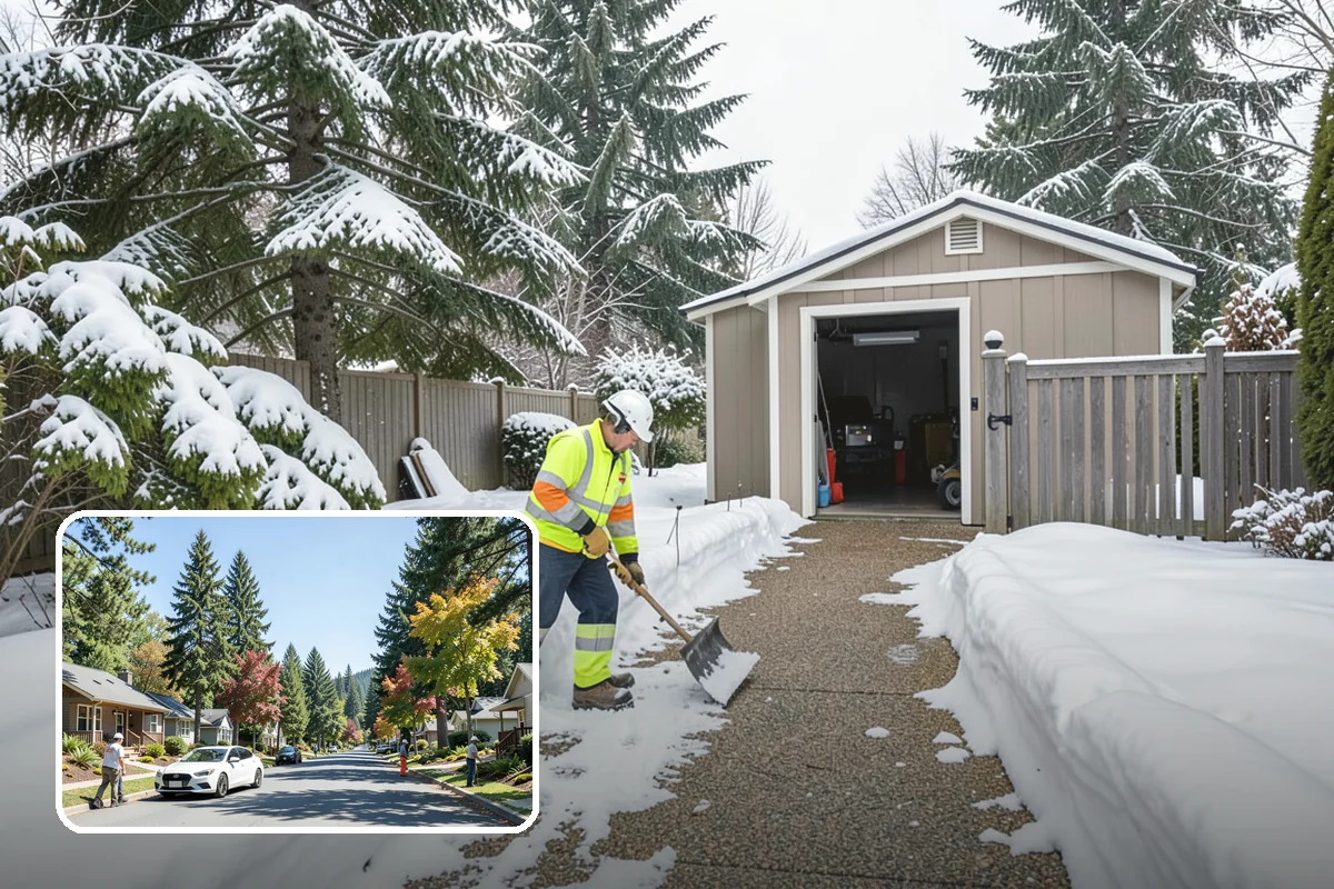 Stair Snow Removal in Orting, Pierce County, WA - Exposes every step edge for confident footing
