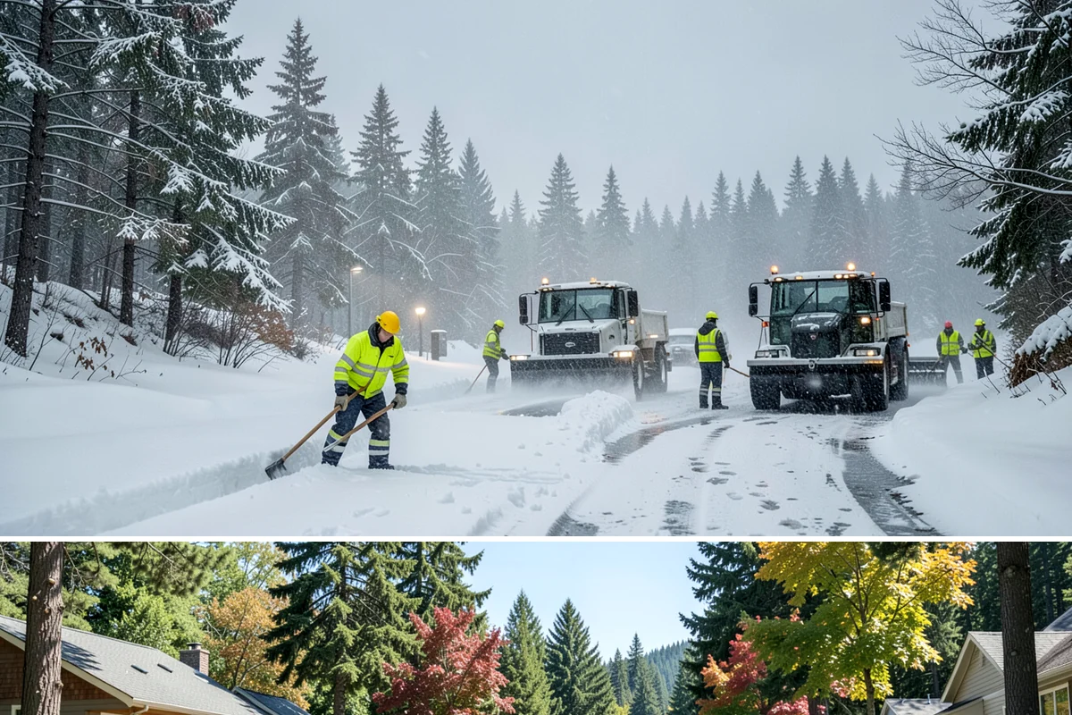 Stair Snow Removal in Orting, Pierce County, WA - Stairs demand clearing from the first snowfall through late-winter mornings when melt refreezes into invisible glaze on each...