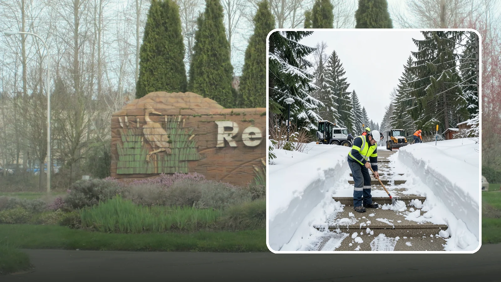 Stair Snow Removal in Renton, King County, WA - We clear exterior stairs tread by tread so every step is safe underfoot after a snowfall.