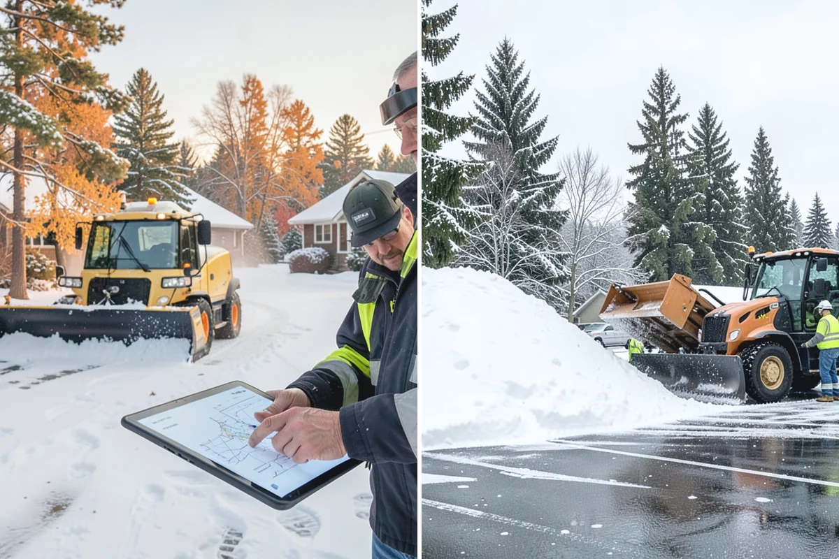 Stair Snow Removal in Renton, King County, WA - Clear the top landing to create safe standing room