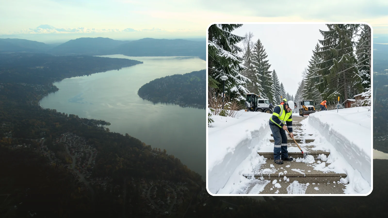 Stair Snow Removal in Sammamish, King County, WA - We clear exterior stairs tread by tread so every step is safe underfoot after a snowfall.