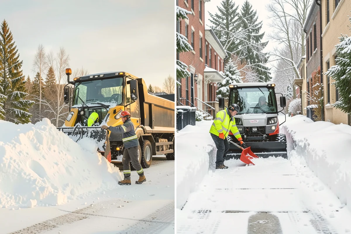 Stair Snow Removal in Sammamish, King County, WA - Clear the top landing to create safe standing room
