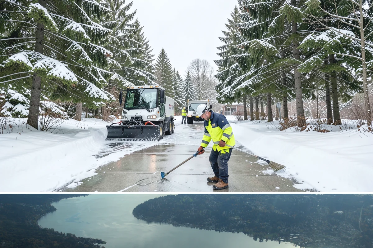 Stair Snow Removal in Sammamish, King County, WA - Stairs demand clearing from the first snowfall through late-winter mornings when melt refreezes into invisible glaze on each...