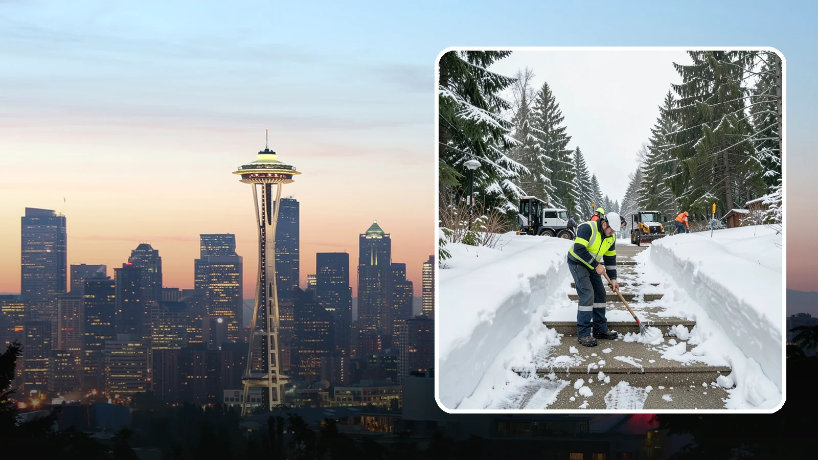 Stair Snow Removal in Seattle, King County, WA - We clear exterior stairs tread by tread so every step is safe underfoot after a snowfall.