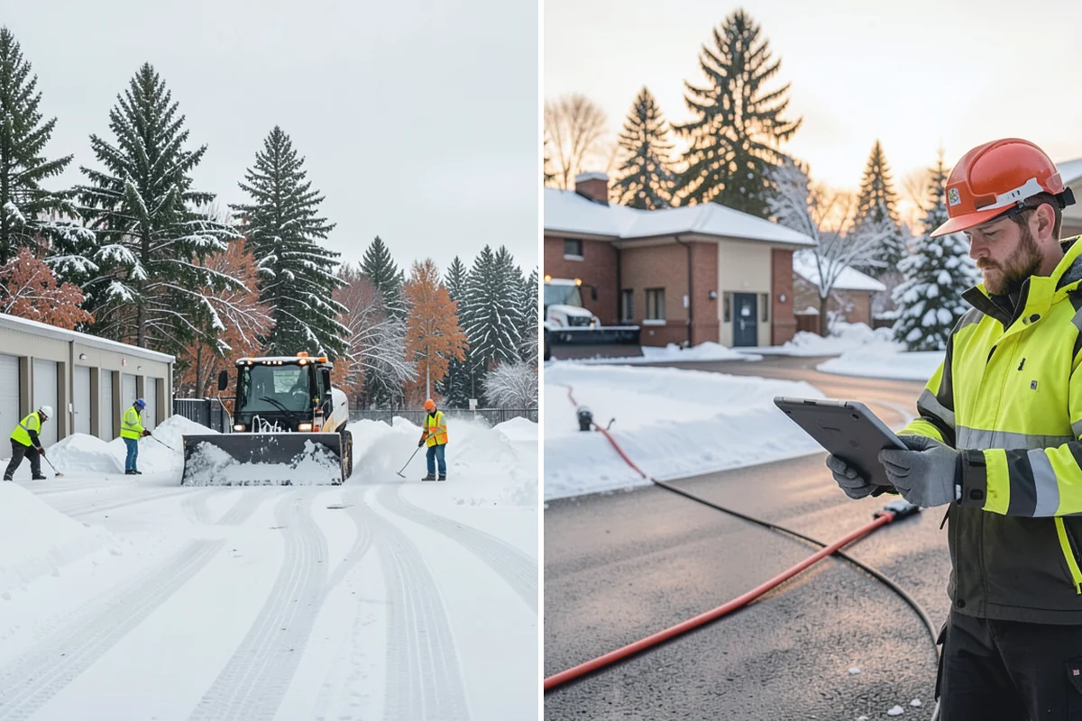Stair Snow Removal in Skykomish, King County, WA - Clear the top landing to create safe standing room