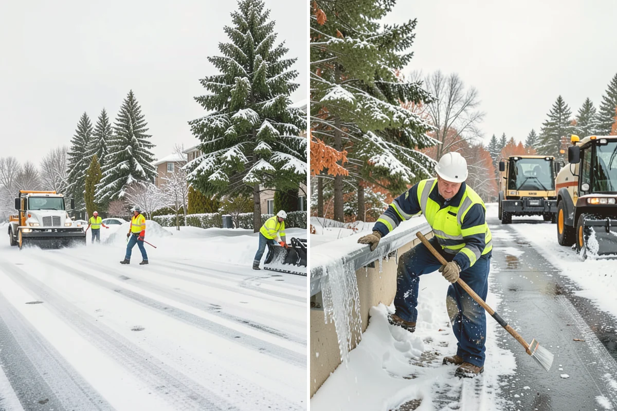 Stair Snow Removal in Snohomish, Snohomish County, WA - Clear the top landing to create safe standing room