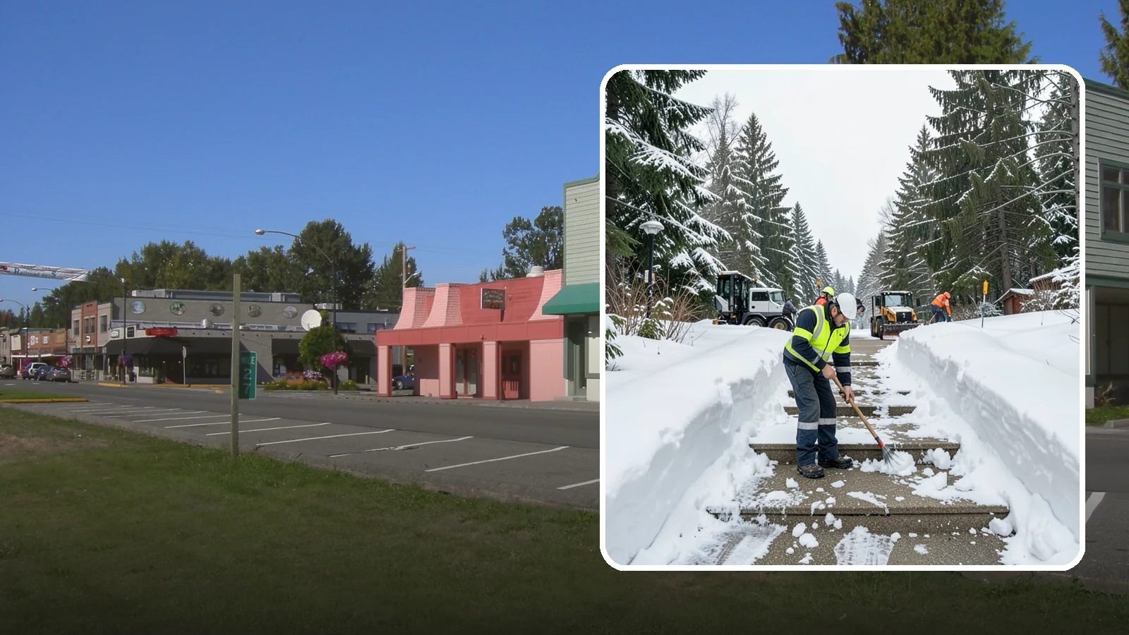 Stair Snow Removal in Snoqualmie, King County, WA - We clear exterior stairs tread by tread so every step is safe underfoot after a snowfall.