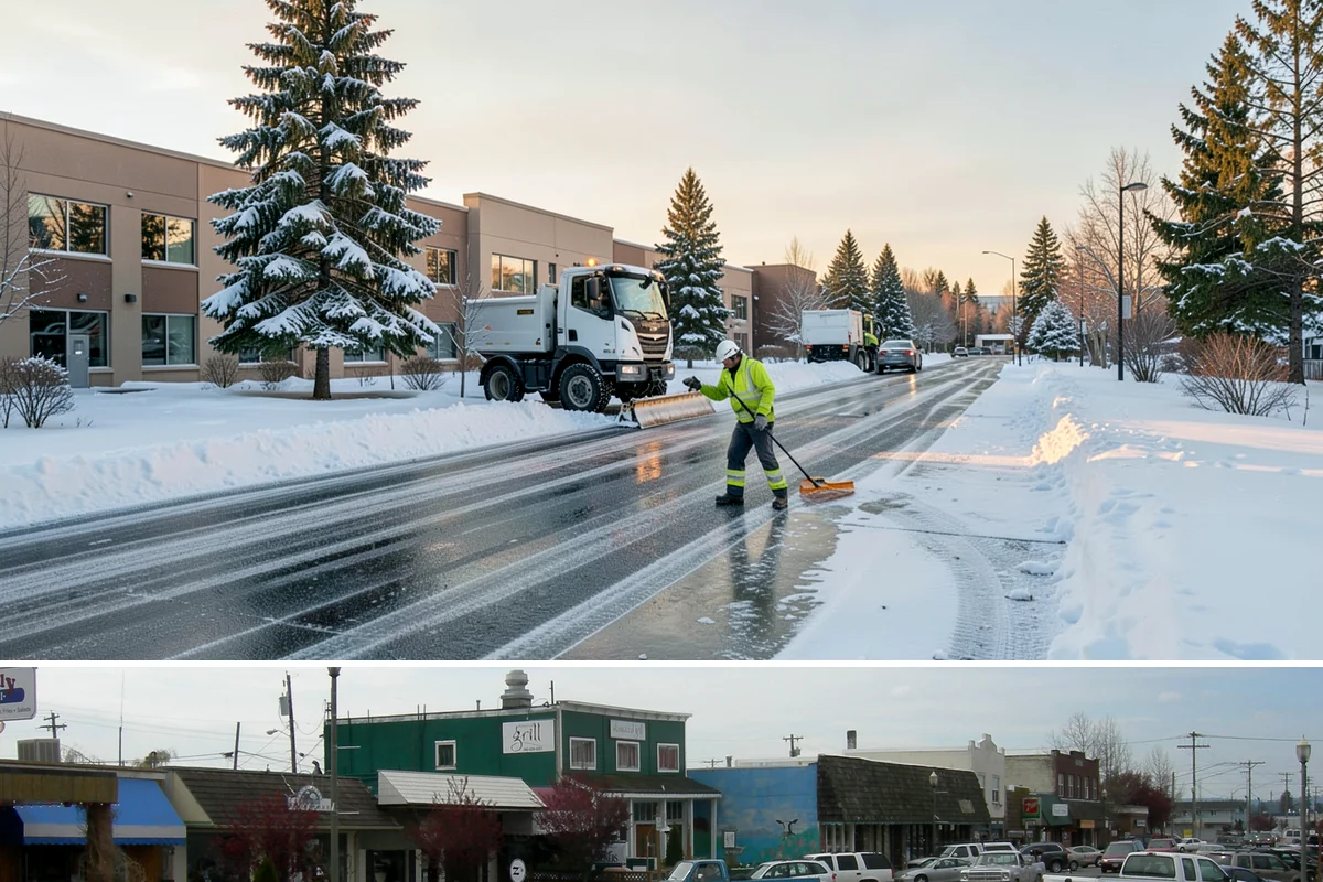 Stair Snow Removal in Stanwood, Snohomish County, WA - Stairs demand clearing from the first snowfall through late-winter mornings when melt refreezes into invisible glaze on each...