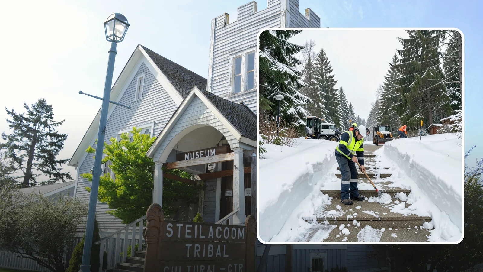 Stair Snow Removal in Steilacoom, Pierce County, WA - We clear exterior stairs tread by tread so every step is safe underfoot after a snowfall.