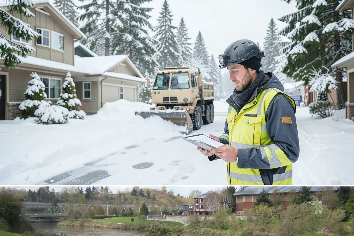 Stair Snow Removal in Tukwila, King County, WA - Stairs demand clearing from the first snowfall through late-winter mornings when melt refreezes into invisible glaze on each...