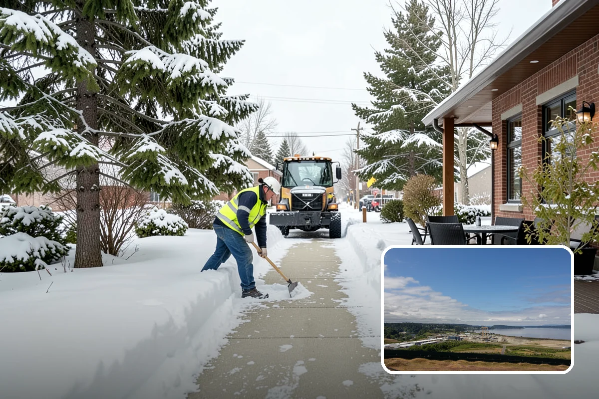 Stair Snow Removal in University Place, Pierce County, WA - Exposes every step edge for confident footing