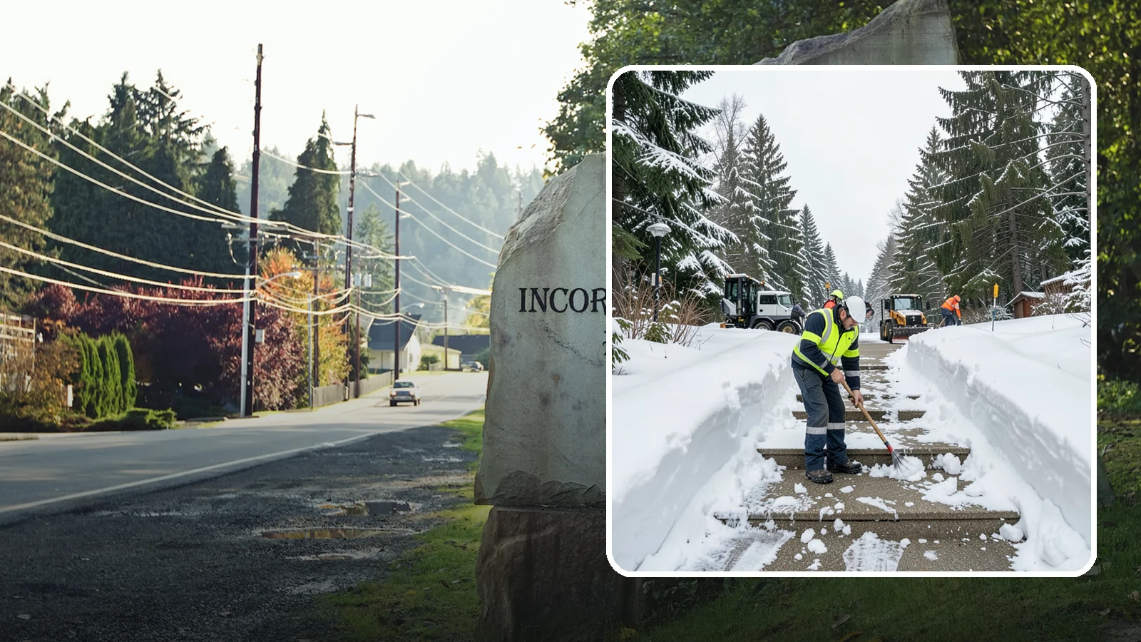 Stair Snow Removal in Wilkeson, Pierce County, WA - We clear exterior stairs tread by tread so every step is safe underfoot after a snowfall.