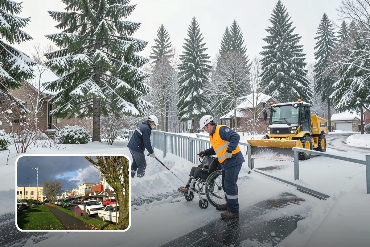 Stairs Deicing in Arlington, Snohomish County, WA - Clears the invisible glaze that shoveling leaves behind