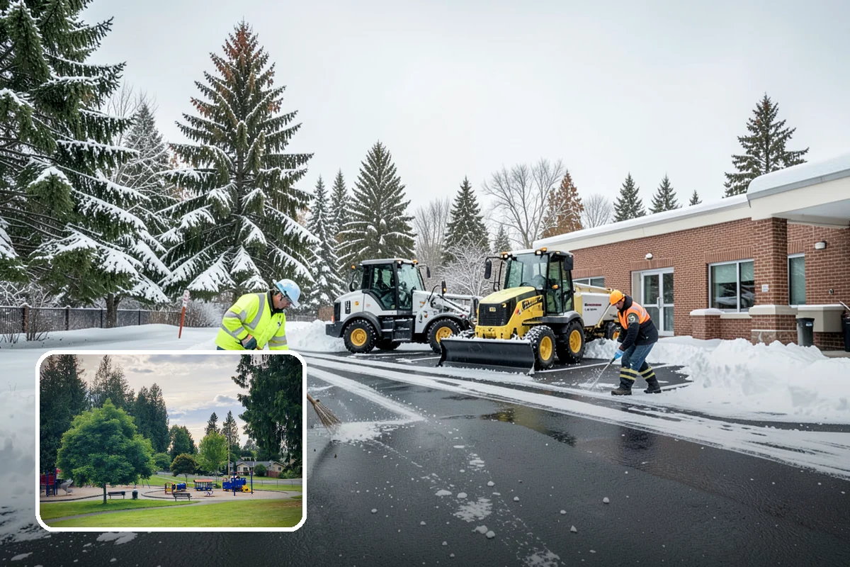 Stairs Deicing in Bonney Lake, Pierce County, WA - Clears the invisible glaze that shoveling leaves behind