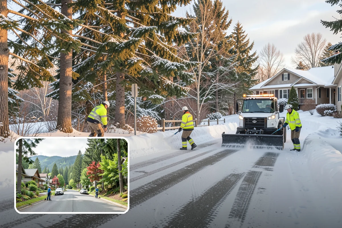 Stairs Deicing in Darrington, Snohomish County, WA - Clears the invisible glaze that shoveling leaves behind