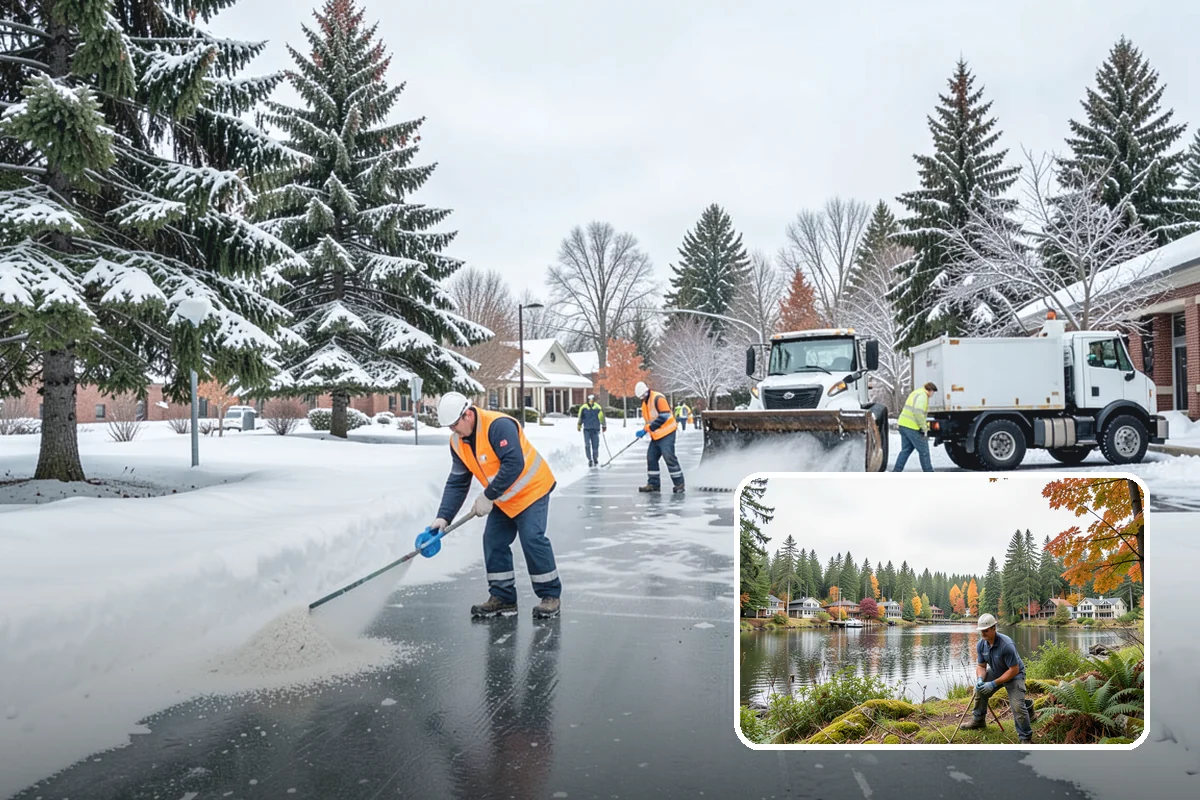 Stairs Deicing in La Conner, Skagit County, WA - Clears the invisible glaze that shoveling leaves behind