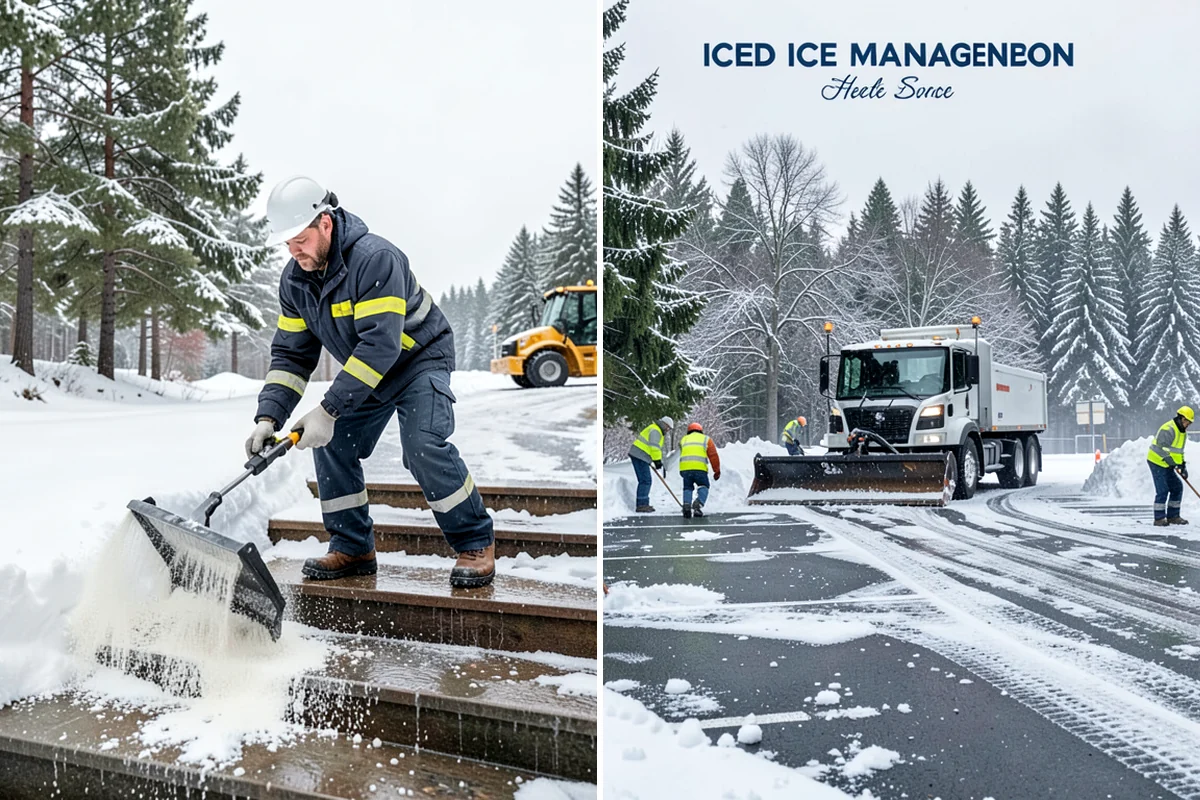 Stairs Deicing in Lake Forest Park, King County, WA - Inspect each tread and nosing for a refreeze glaze