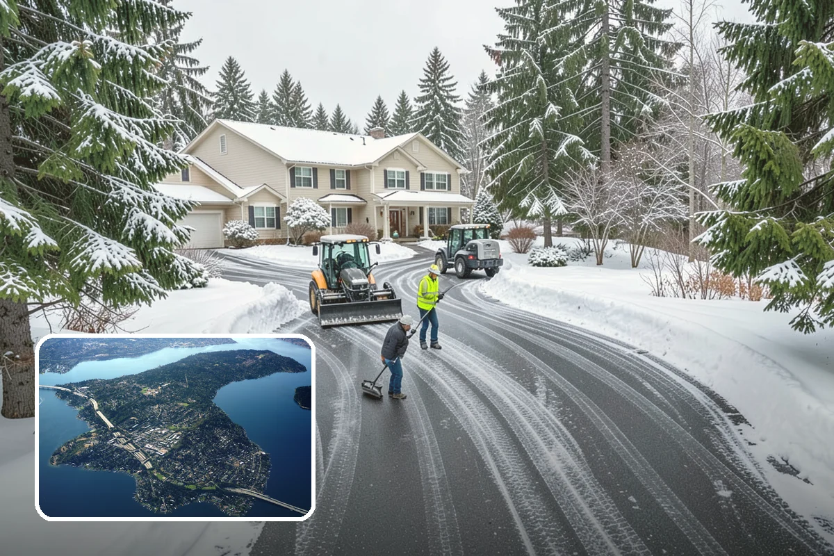 Stairs Deicing in Mercer Island, King County, WA - Clears the invisible glaze that shoveling leaves behind
