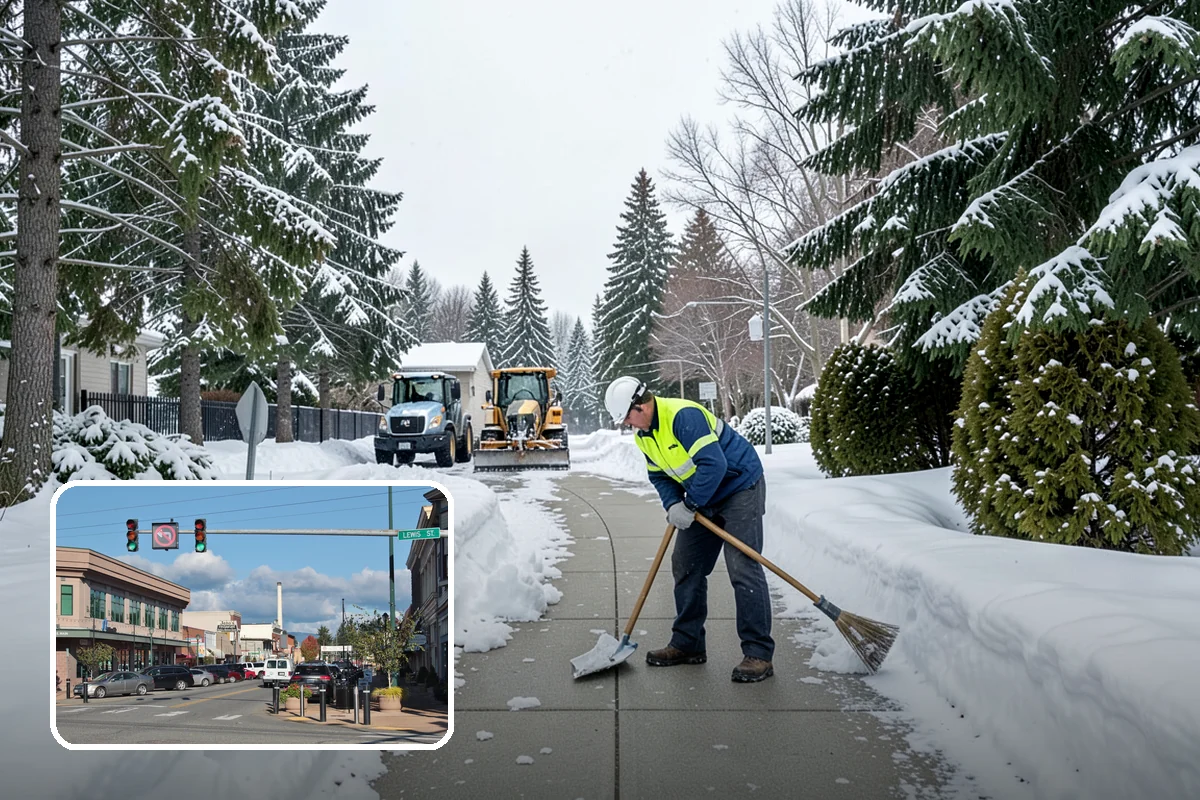 Stairs Deicing in Monroe, Snohomish County, WA - Clears the invisible glaze that shoveling leaves behind