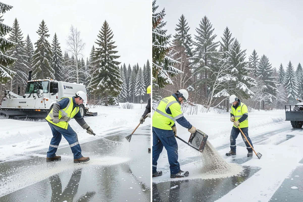 Stairs Deicing in Ruston, Pierce County, WA - Inspect each tread and nosing for a refreeze glaze