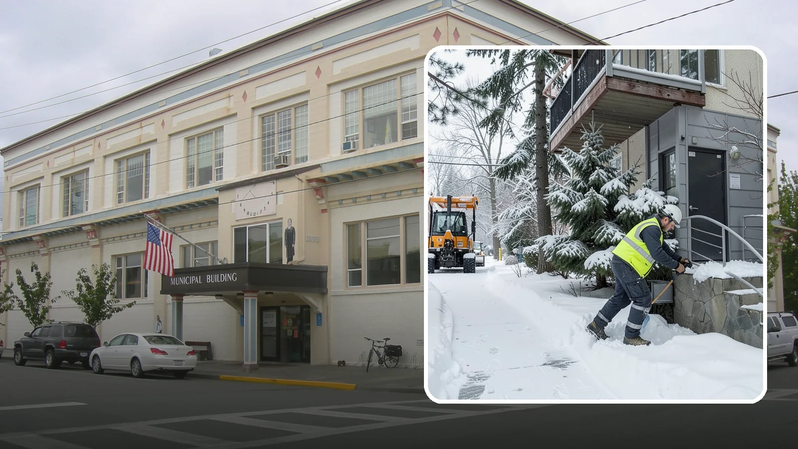 Stairs Snow Removal in Anacortes, Skagit County, WA - Step-by-step clearing of exterior stairs where compacted snow and hidden ice create the highest slip risk on any property.