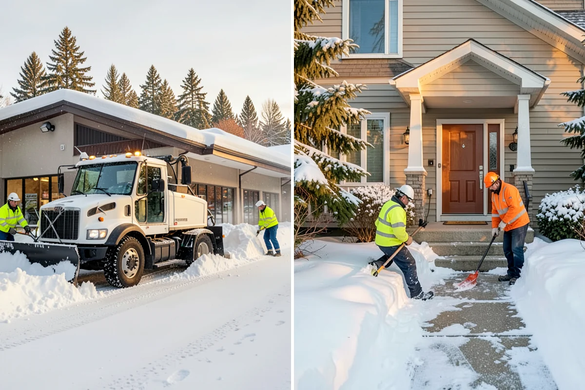 Stairs Snow Removal in Arlington, Snohomish County, WA - Clear each tread and riser down to the surface by hand