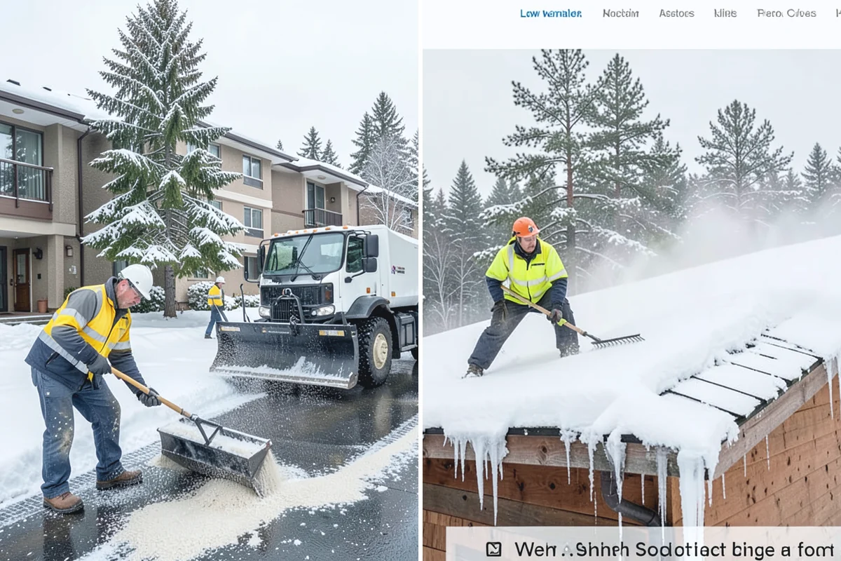Stairs Snow Removal in Auburn, King County, WA - Clear each tread and riser down to the surface by hand