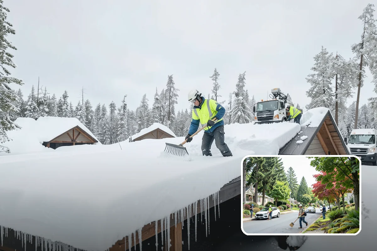 Stairs Snow Removal in Beaux Arts Village, King County, WA - Eliminates packed ice hidden in tread corners and nosings