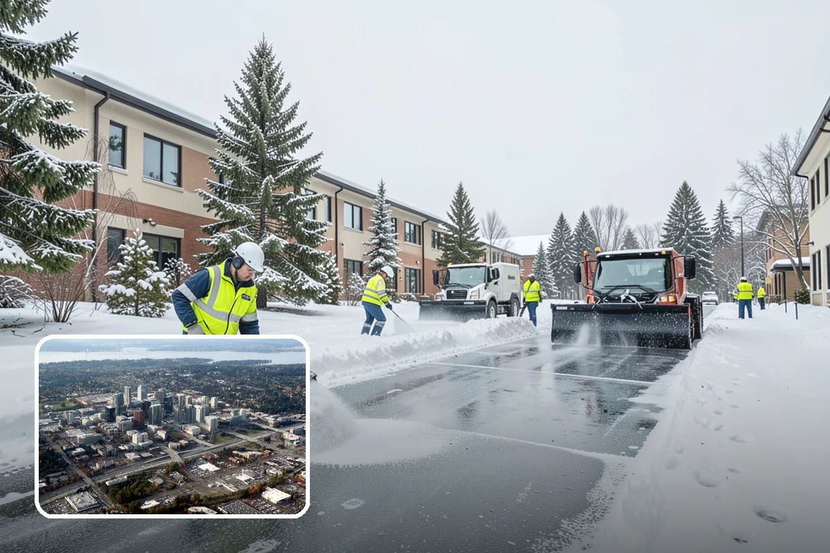 Stairs Snow Removal in Bellevue, King County, WA - Eliminates packed ice hidden in tread corners and nosings