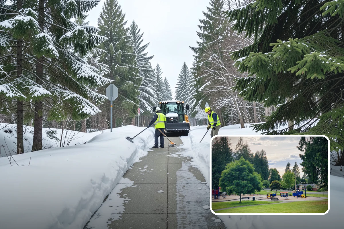 Stairs Snow Removal in Bonney Lake, Pierce County, WA - Eliminates packed ice hidden in tread corners and nosings