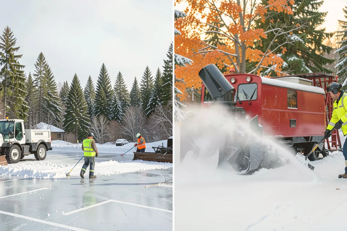 Stairs Snow Removal in Brier, Snohomish County, WA - Clear each tread and riser down to the surface by hand