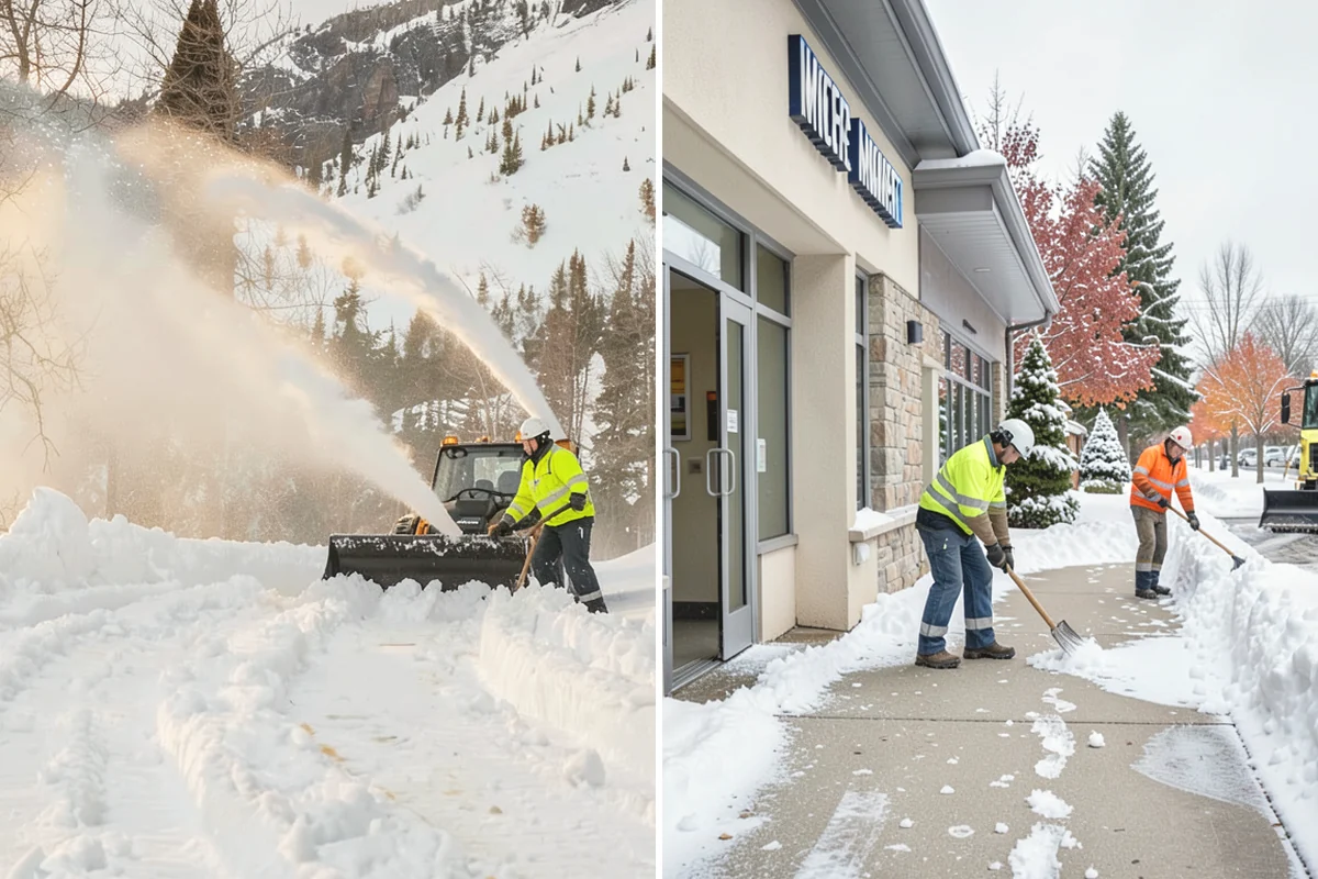 Stairs Snow Removal in Burlington, Skagit County, WA - Clear each tread and riser down to the surface by hand