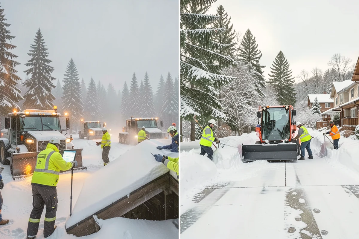 Stairs Snow Removal in Eatonville, Pierce County, WA - Clear each tread and riser down to the surface by hand