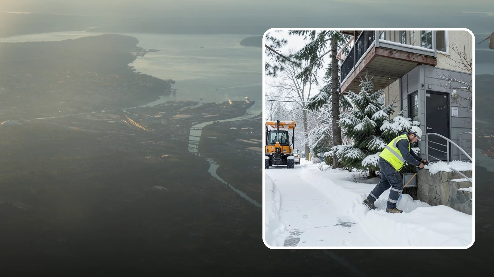 Stairs Snow Removal in Fife, Pierce County, WA - Step-by-step clearing of exterior stairs where compacted snow and hidden ice create the highest slip risk on any property.