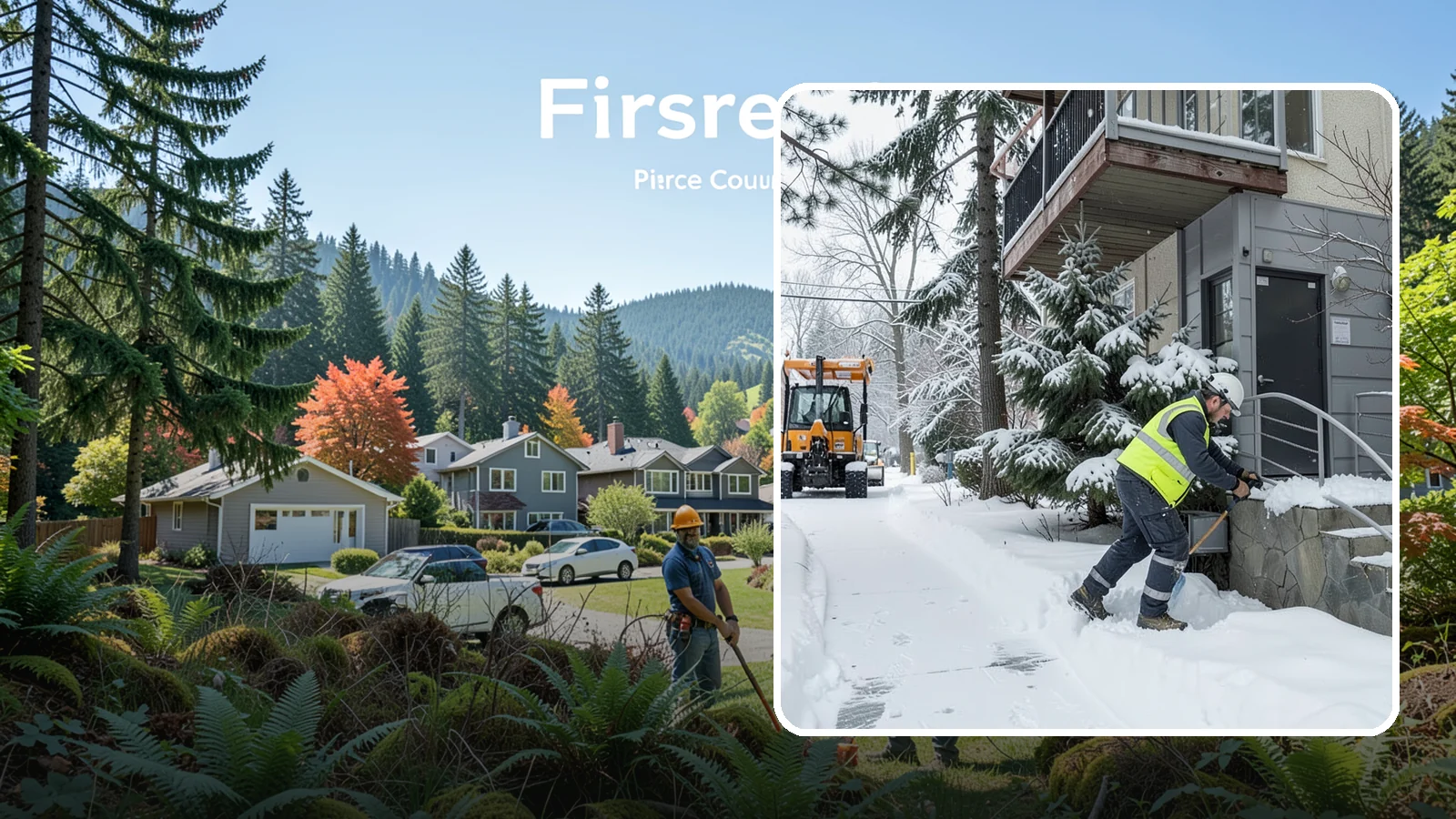 Stairs Snow Removal in Fircrest, Pierce County, WA - Step-by-step clearing of exterior stairs where compacted snow and hidden ice create the highest slip risk on any property.