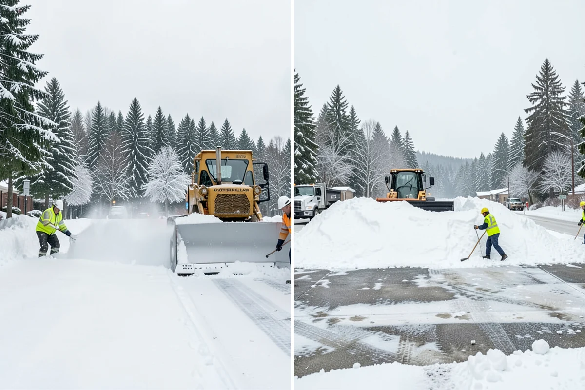 Stairs Snow Removal in Fircrest, Pierce County, WA - Clear each tread and riser down to the surface by hand