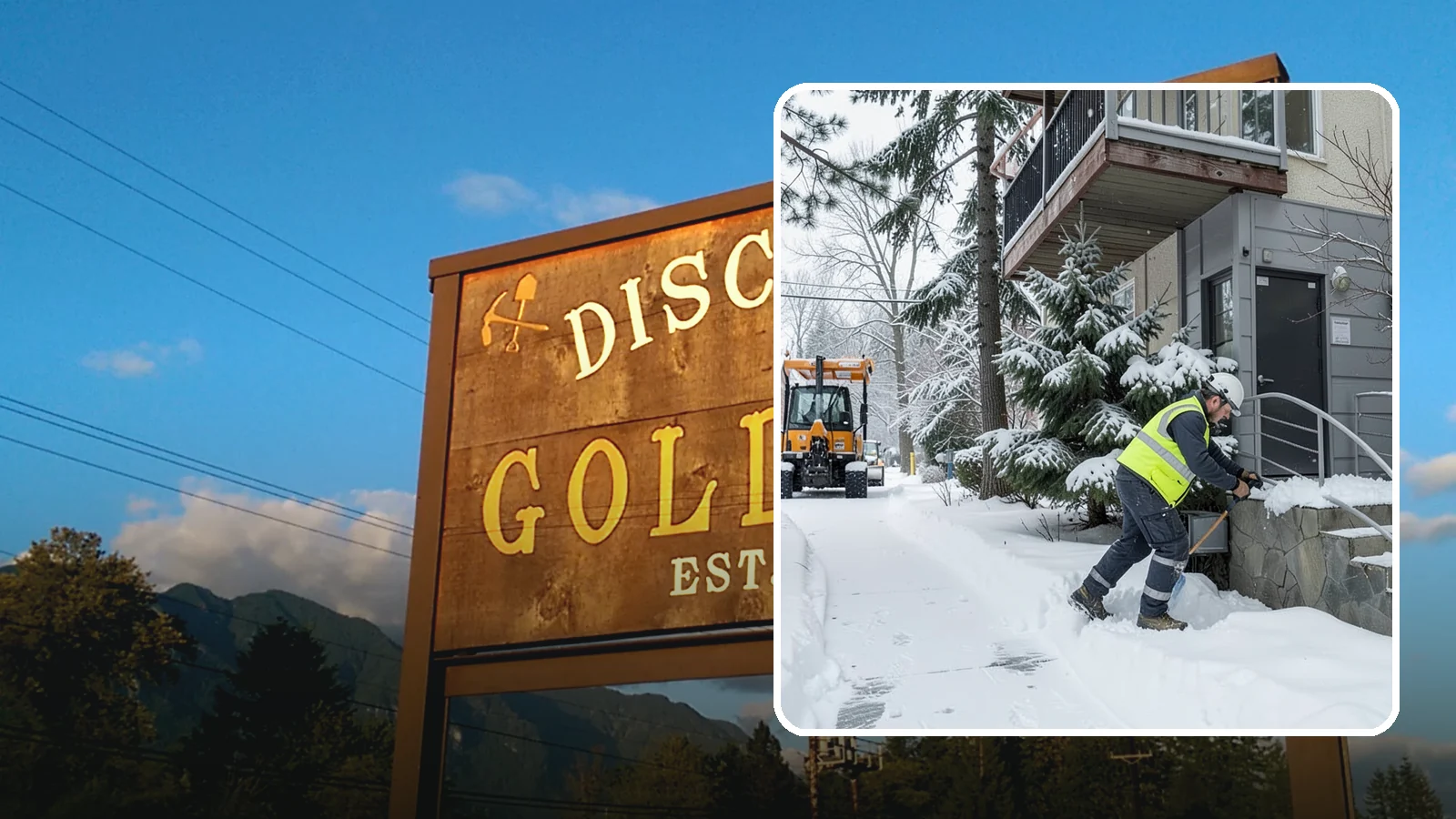 Stairs Snow Removal in Gold Bar, Snohomish County, WA - Step-by-step clearing of exterior stairs where compacted snow and hidden ice create the highest slip risk on any property.