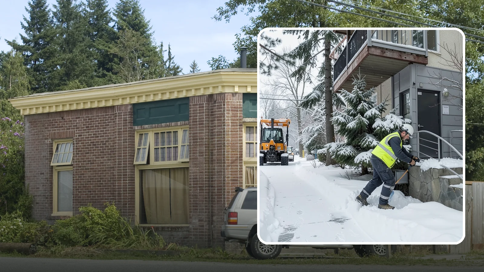 Stairs Snow Removal in Hamilton, Skagit County, WA - Step-by-step clearing of exterior stairs where compacted snow and hidden ice create the highest slip risk on any property.