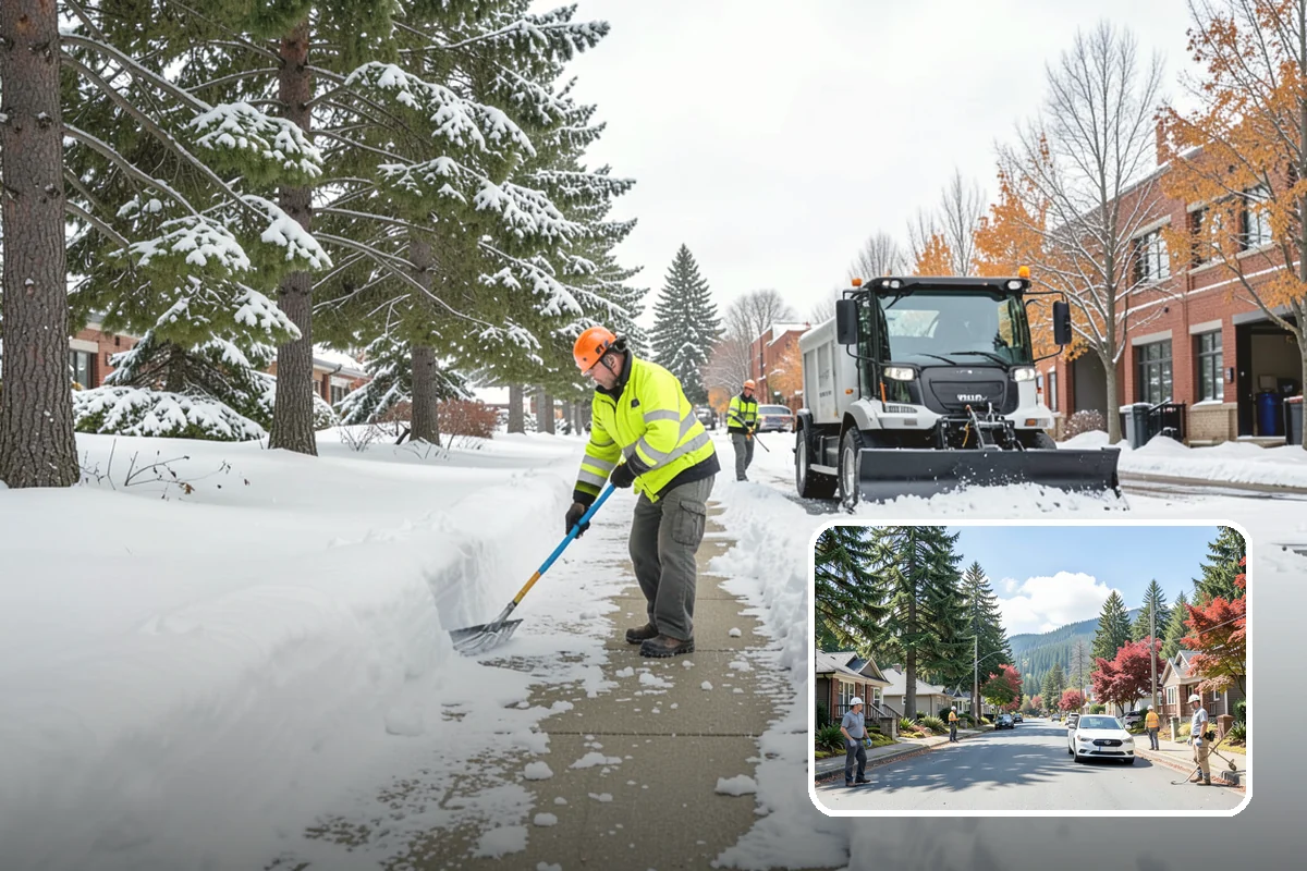 Stairs Snow Removal in Hunts Point, King County, WA - Eliminates packed ice hidden in tread corners and nosings