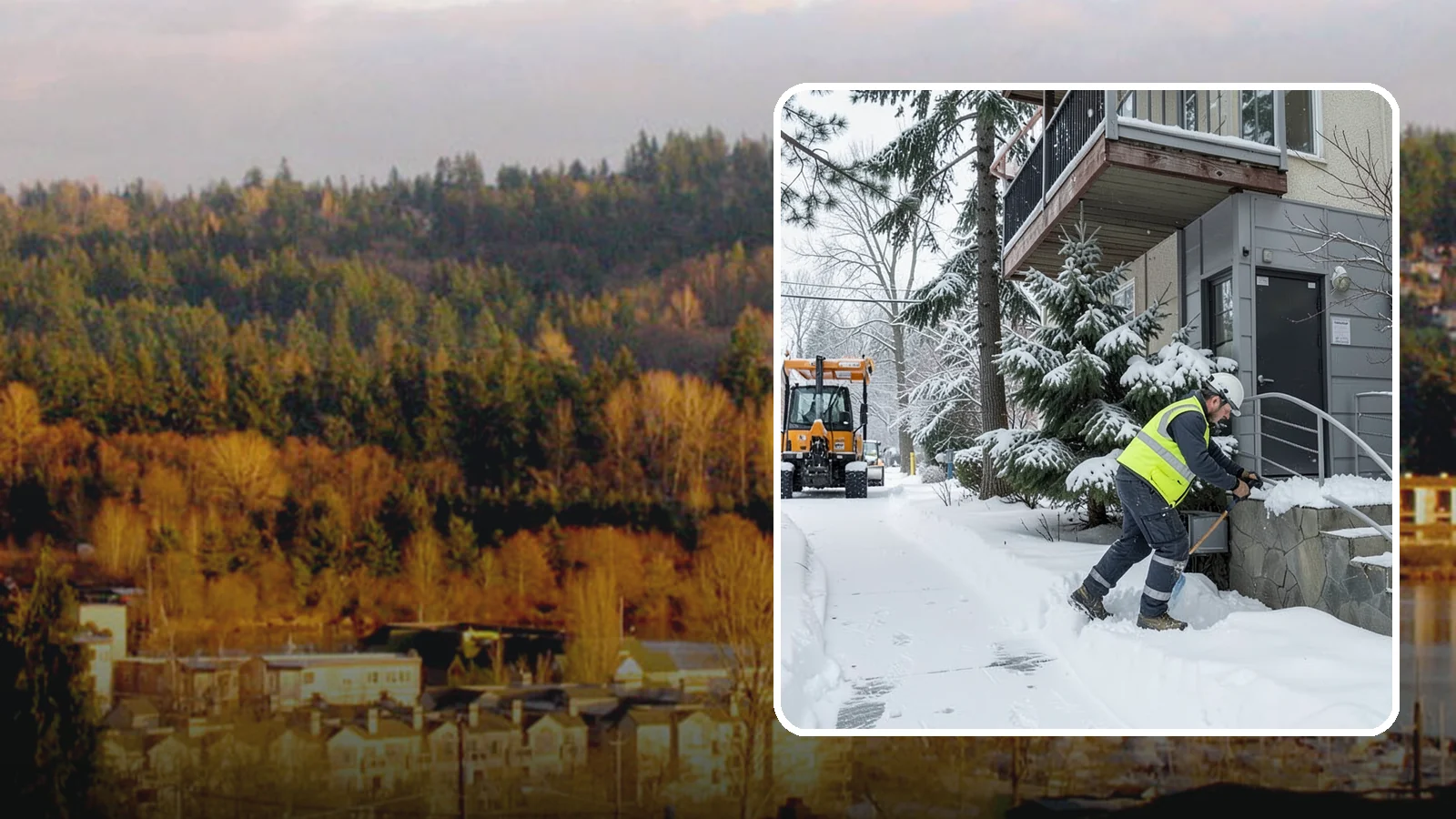 Stairs Snow Removal in Kenmore, King County, WA - Step-by-step clearing of exterior stairs where compacted snow and hidden ice create the highest slip risk on any property.