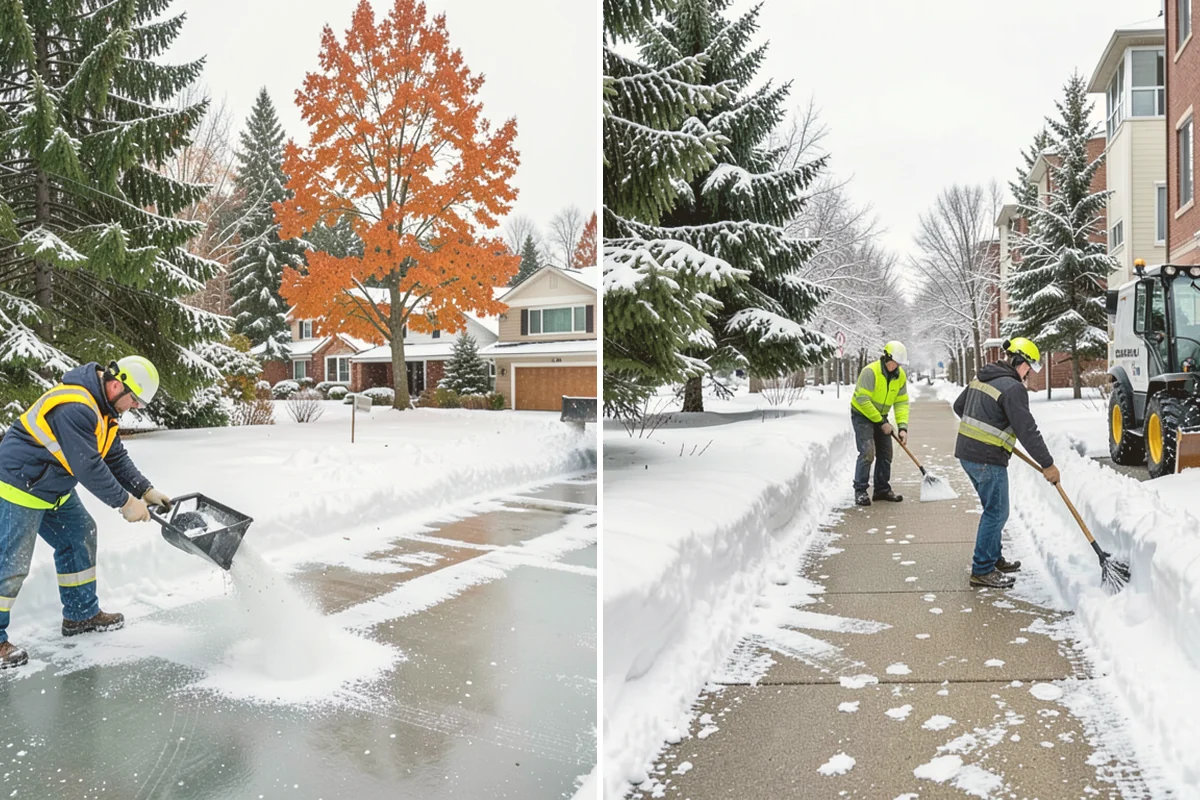 Stairs Snow Removal in Kirkland, King County, WA - Clear each tread and riser down to the surface by hand
