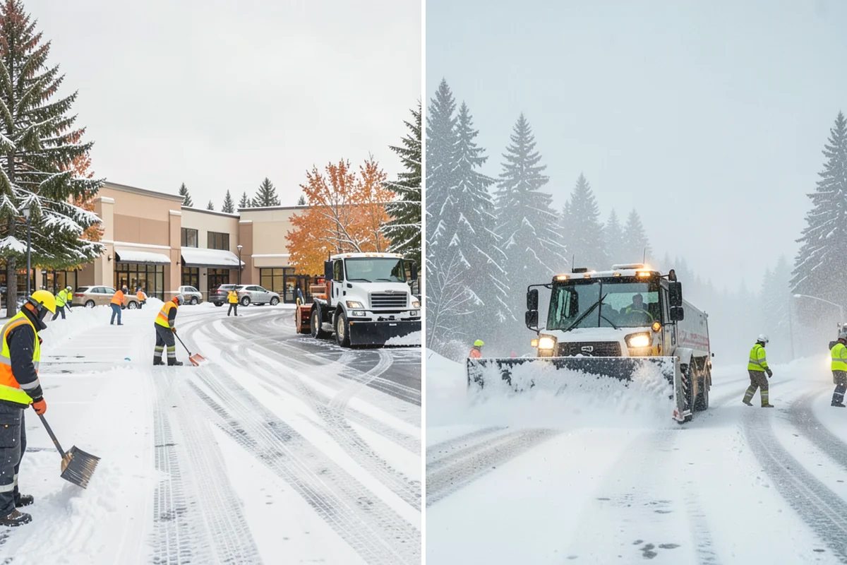 Stairs Snow Removal in La Conner, Skagit County, WA - Clear each tread and riser down to the surface by hand