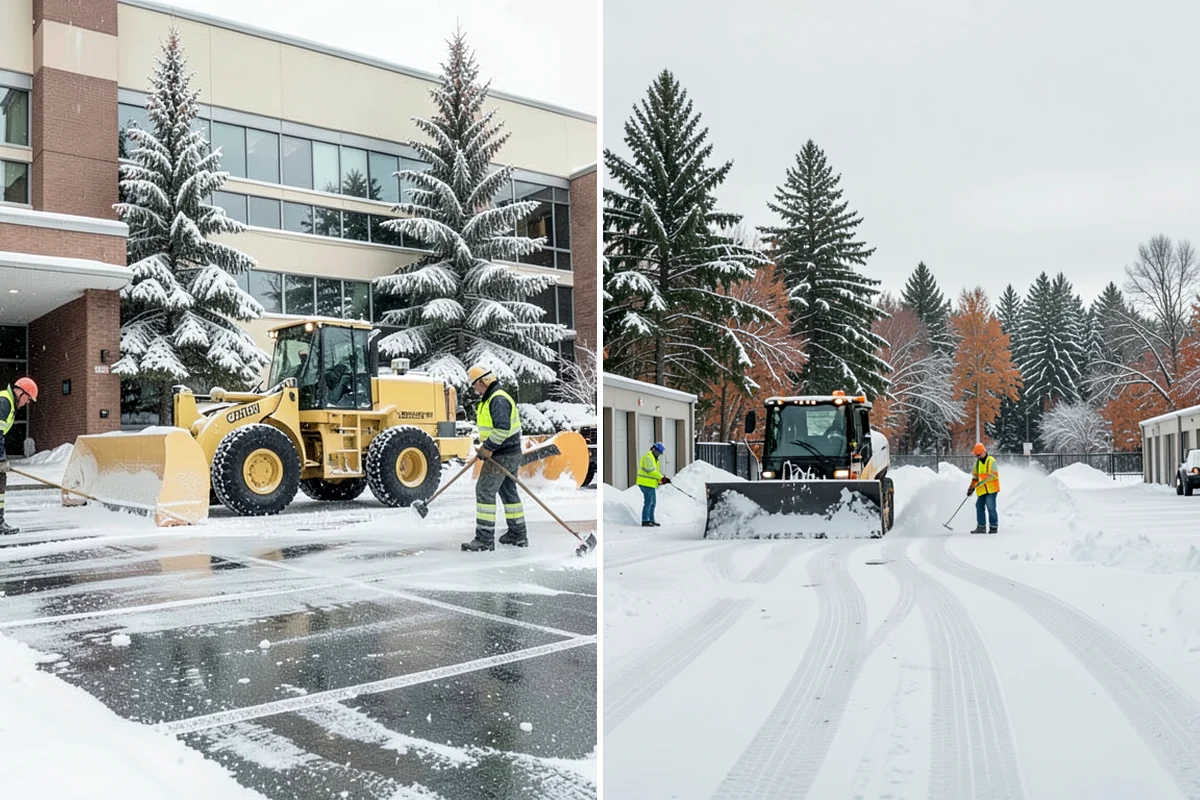 Stairs Snow Removal in Lake Forest Park, King County, WA - Clear each tread and riser down to the surface by hand