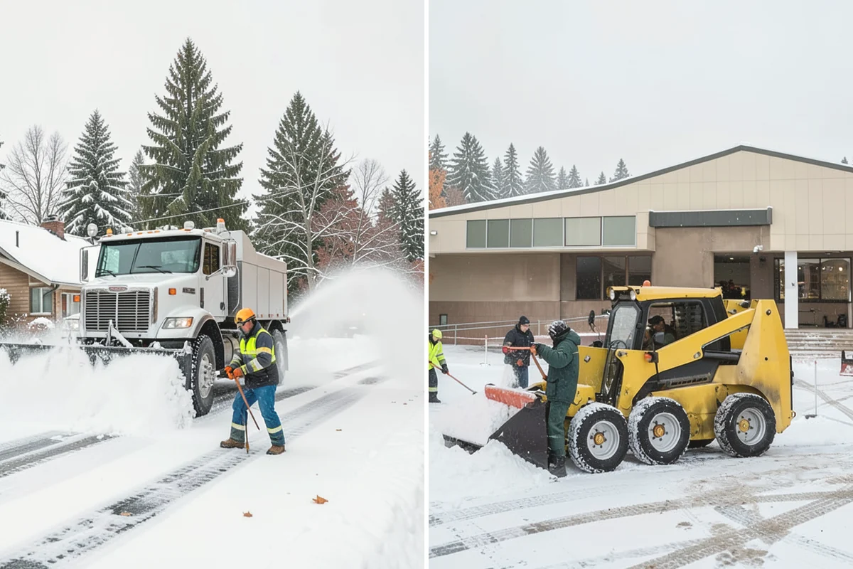 Stairs Snow Removal in Lake Stevens, Snohomish County, WA - Clear each tread and riser down to the surface by hand