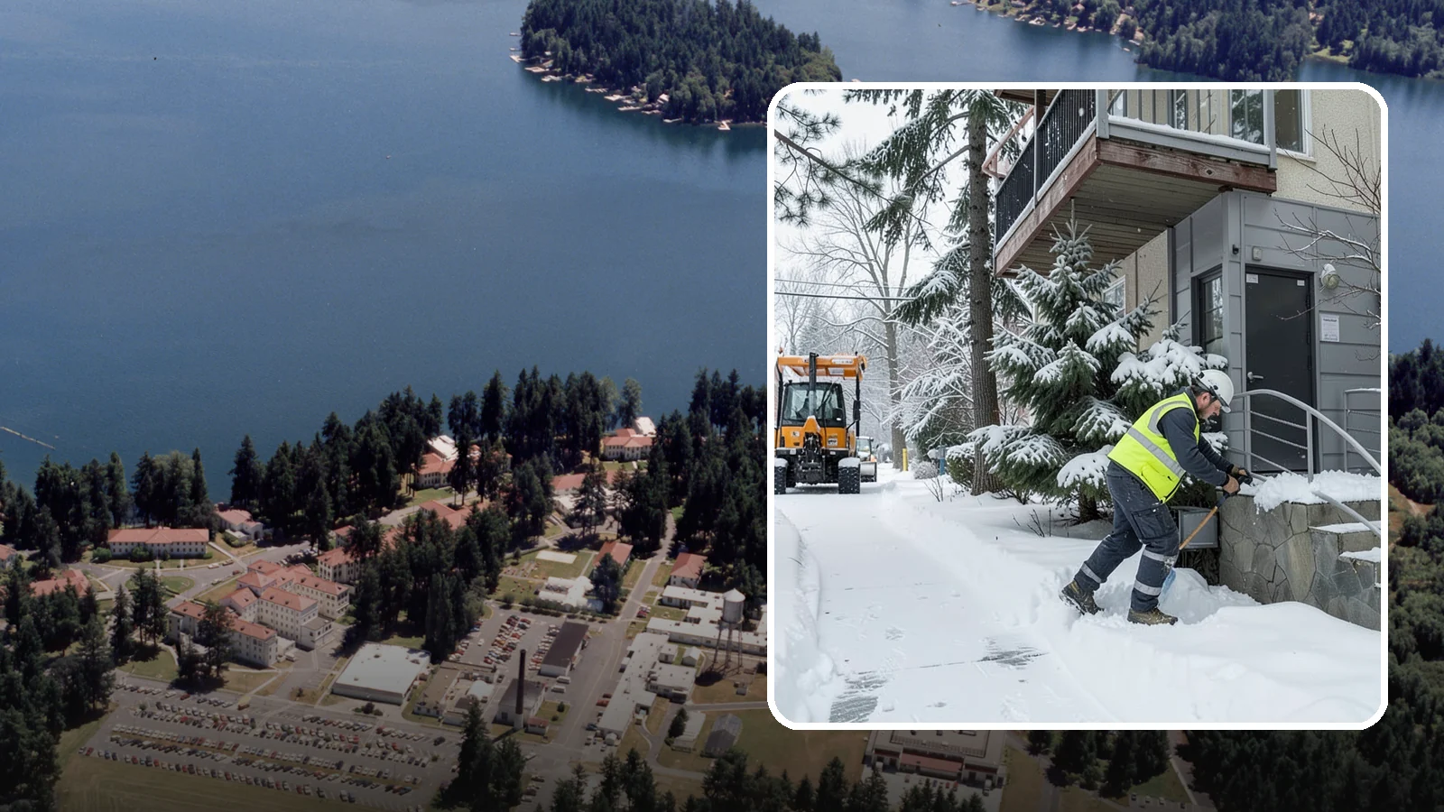 Stairs Snow Removal in Lakewood, Pierce County, WA - Step-by-step clearing of exterior stairs where compacted snow and hidden ice create the highest slip risk on any property.