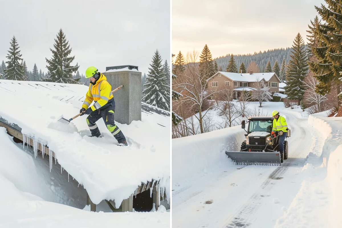 Stairs Snow Removal in Langley, Island County, WA - Clear each tread and riser down to the surface by hand