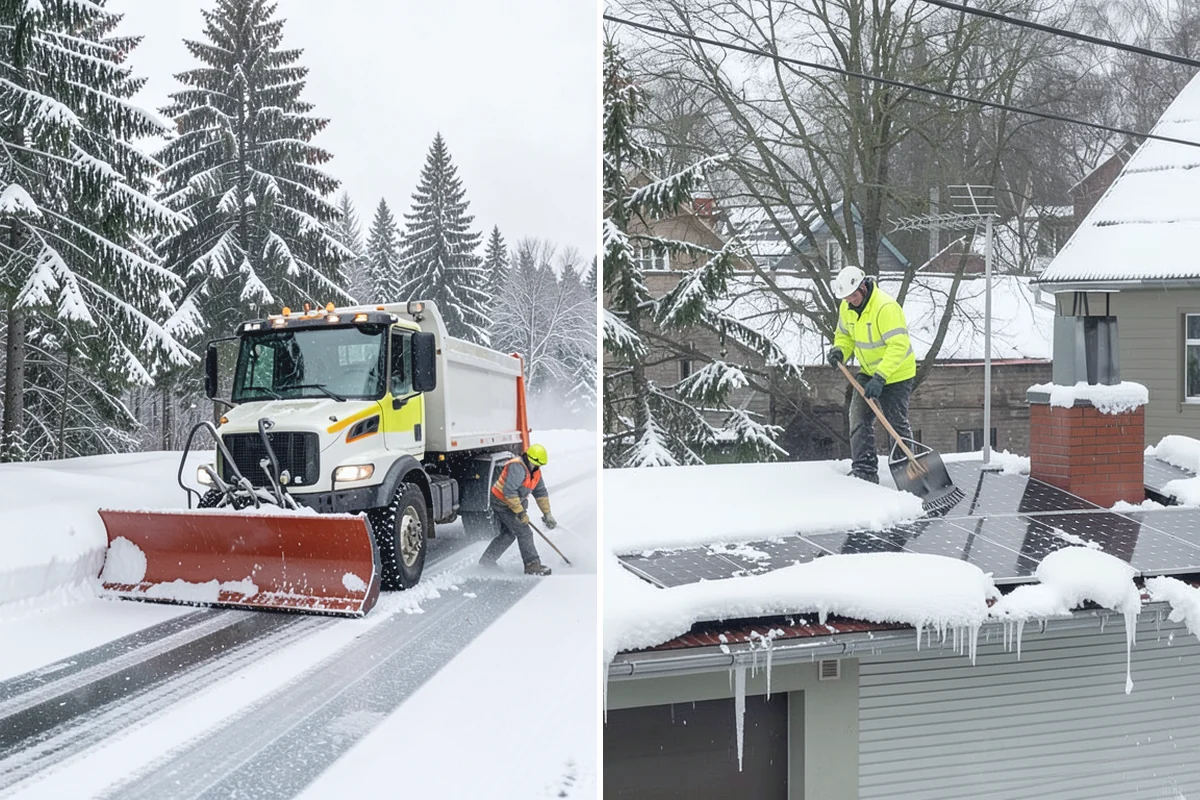 Stairs Snow Removal in Marysville, Snohomish County, WA - Clear each tread and riser down to the surface by hand